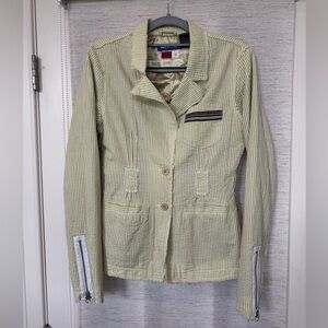 Vintage Triple Five Soul Seersucker Striped Blazer Jacket